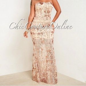 Brand New Gold Sequence Gown